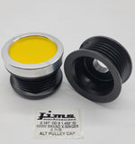 2.167 OD. X 1.452 ID. 49MM 6 RIB ALTERNATOR PULLEY CAP (BRAND X/SINGER/ETC)