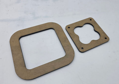 Speaker box terminal plates , wire pass through router templates