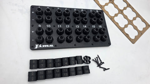 Speaker box terminal plates , wire pass through